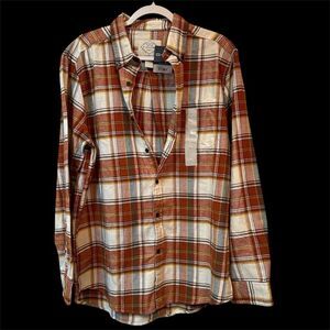 St. John's Bay Men's Classic Fit Plaid Flannel Shirt Size L Multicolor